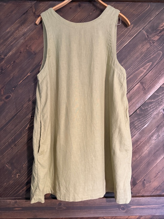 Free People Dresses & Skirts - Free People Avocado/Sage Linen Shift Dress